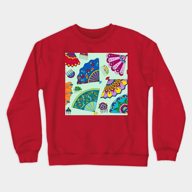 Colorful Fans Crewneck Sweatshirt by HLeslie Design